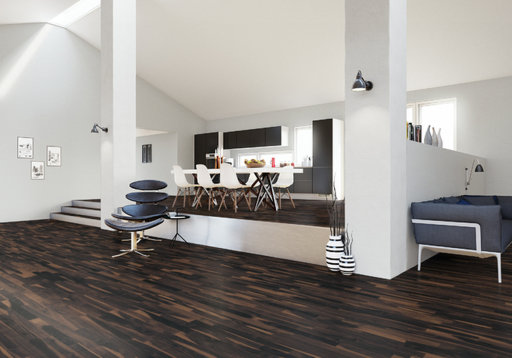 Junckers Solid Black Oak 2-Strip Flooring, Untreated, Variation, 129x22mm