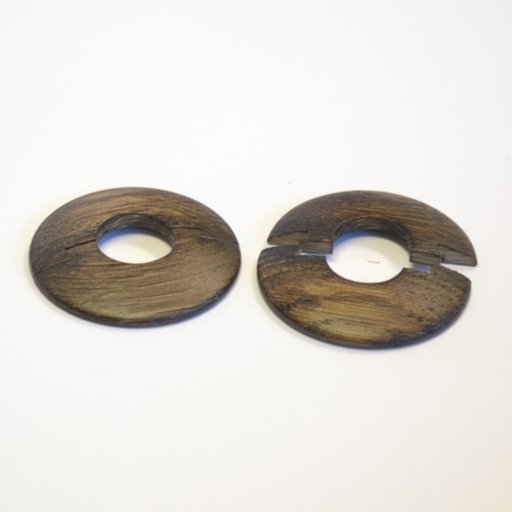 Solid Dark Oak Pipe Surrounds (Pipe Ferrule) Lacquered, 16mm, Pair