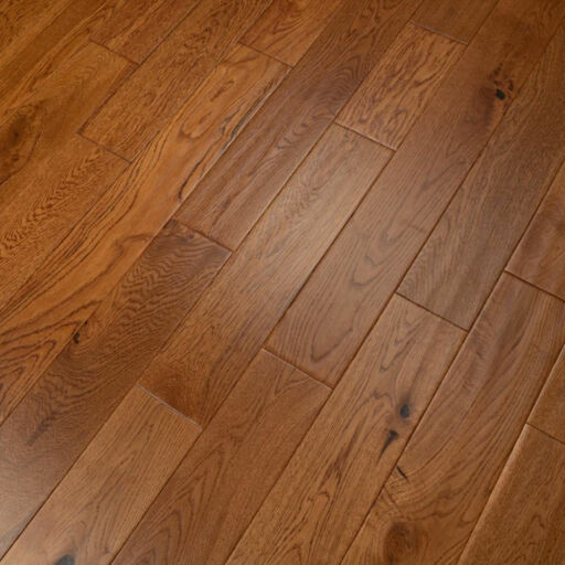 Tradition Engineered Golden Oak Flooring, Handscraped, Rustic, Lacquered, RLx125x18mm