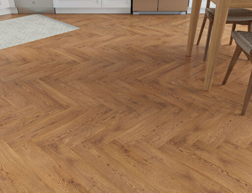 Ramberg Engineered Oak Flooring, Herringbone, Rustic, Golden Brushed & Oiled, 125x15x600mm Image 2
