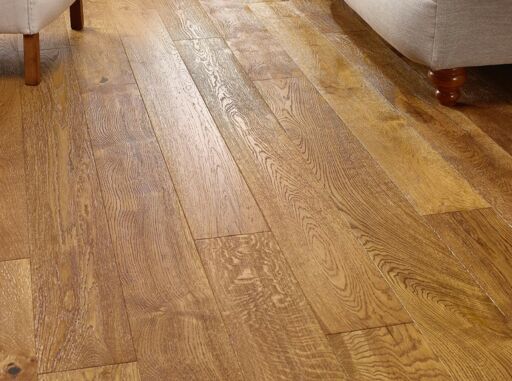 Evolve Chelsea, Engineered Oak Flooring, Golden, Handscraped, Deep Brushed & Lacquered, 180x20x1860mm Image 2