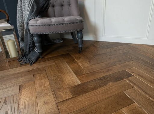 Evolve Mayfair, Engineered Oak Flooring, Herringbone, Smoked, Brushed & Lacquered, 100x18x500mm Image 3