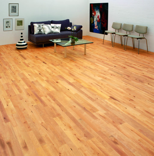 Junckers Beech Solid 2-Strip Wood Flooring, Untreated, Variation, 129x14 mm Image 1