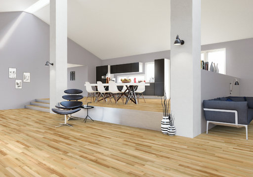 Junckers Light Ash Solid 2-Strip Wood Flooring, Untreated, Harmony, 129x14mm Image 3