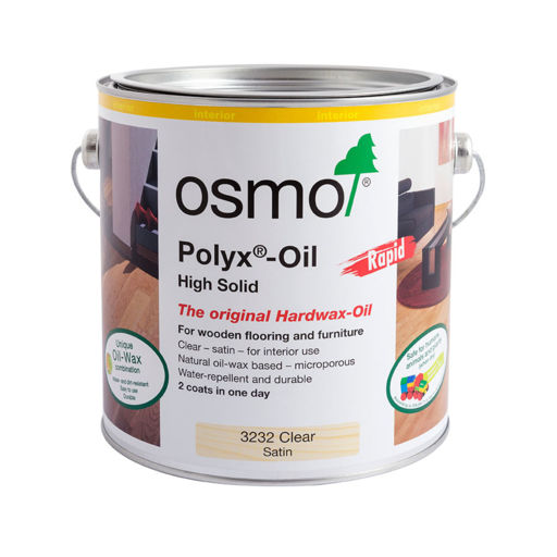 Osmo Polyx-Oil Hardwax-Oil, Rapid, Satin Finish, 2.5L Image 1