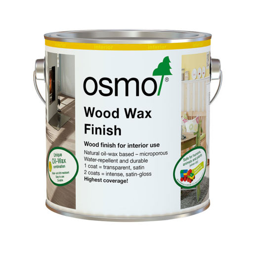Osmo Wood Wax Finish Transparent, Lightly Steamed Beech, 2.5L Image 1