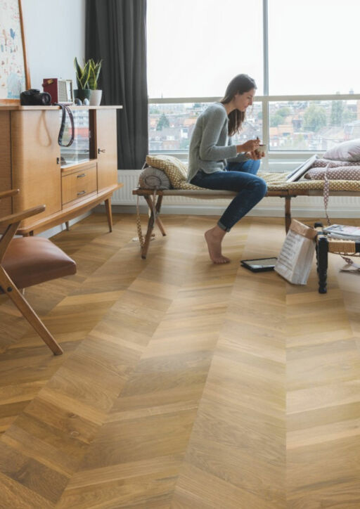 QuickStep Intenso Traditional Oak Engineered Parquet Flooring, Oiled, 310x13x600mm Image 2