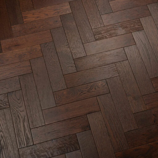 Tradition Engineered Oak Herringbone Flooring, Walnut Stain, Brushed, Matt Lacquered, 80x18x300mm Image 4