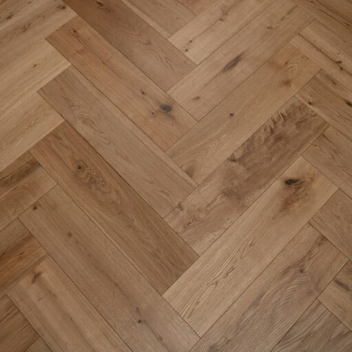 Tradition Engineered Oak Parquet Flooring, Herringbone, Natural, Brushed, Lacquered, 150x14x600mm Image 2