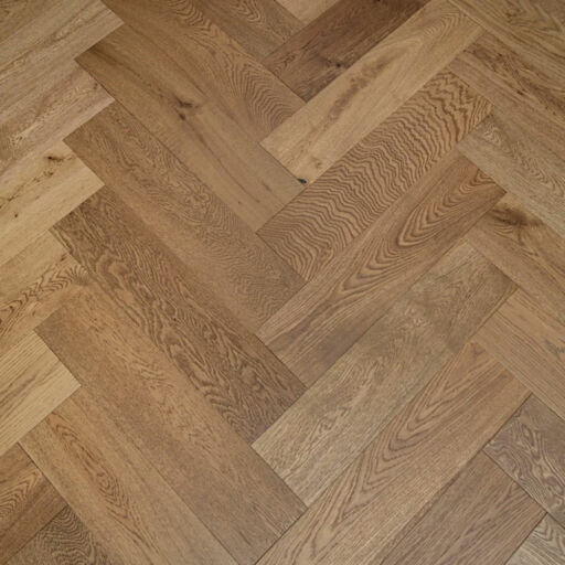 Tradition Engineered Oak Parquet Flooring, Herringbone, Natural, Smoked Stain, Brushed & UV Oiled, 150x14x600mm Image 3