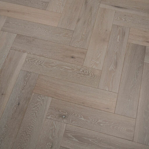 Tradition Engineered Oak Parquet Flooring, Herringbone, White Washed, Brushed & Matt Lacquered, 150x14x600mm Image 4