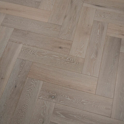 Tradition Engineered Oak Parquet Flooring, Herringbone, Natural, White Washed, Brushed & Matt Lacquered, 150x14x600mm Image 4