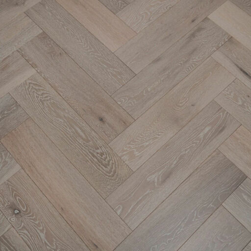 Tradition Engineered Oak Parquet Flooring, Herringbone, White Washed, Brushed & Matt Lacquered, 150x14x600mm Image 2