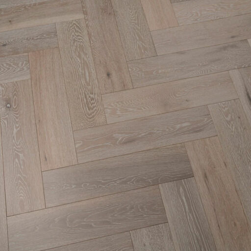 Tradition Engineered Oak Parquet Flooring, Herringbone, White Washed, Brushed & Matt Lacquered, 150x14x600mm Image 3