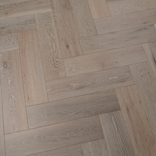 Tradition Engineered Oak Parquet Flooring, Herringbone, Natural, White Washed, Brushed & Matt Lacquered, 150x14x600mm Image 3
