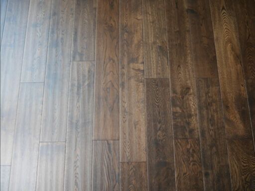 Tradition Solid Coffee Oak Hardwood Flooring, Rustic, Handscraped, Matt Lacquered, RLx125x18mm Image 4
