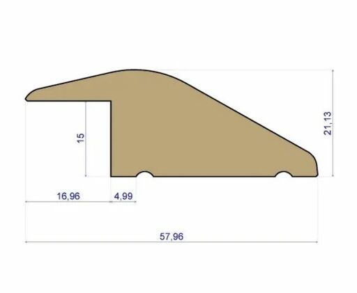 Traditions Solid Oak Reducer Threshold, Unfinished, 15mm, 0.9m Image 2