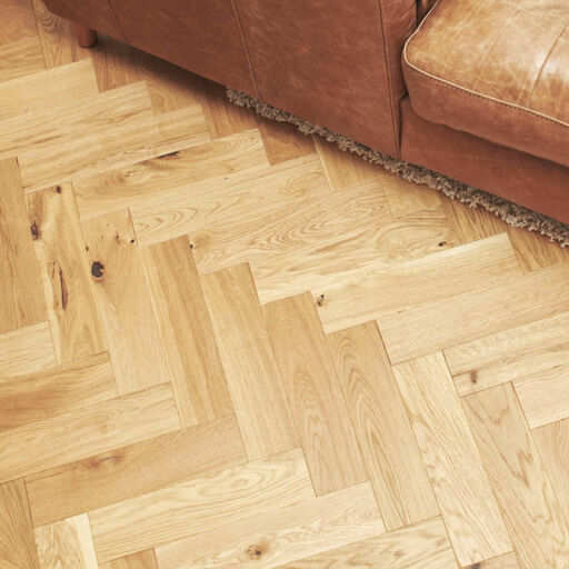 V4 Deco Parquet, Brushed Matt Engineered Oak Flooring, Rustic, Brushed & Matt Lacquered, 90x14x400mm Image 2