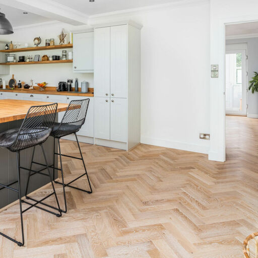 V4 Deco Parquet, Nordic Beach Engineered Oak Flooring, Rustic, Stained, Brushed & Hardwax Oiled, 90x14x400mm Image 2