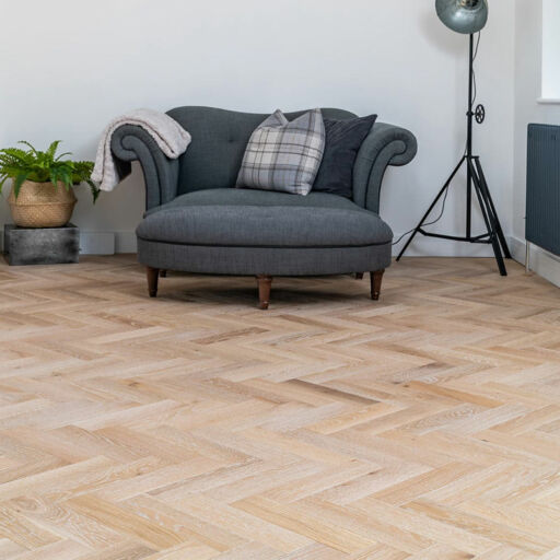 V4 Deco Parquet, Nordic Beach Engineered Oak Flooring, Rustic, Stained, Brushed & Hardwax Oiled, 90x14x400mm Image 3