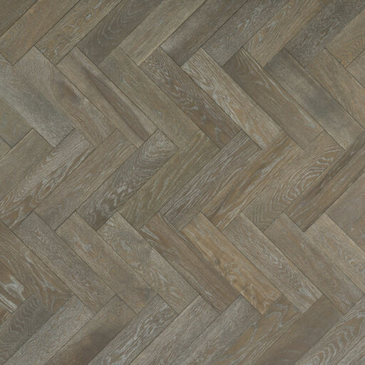 V4 Deco Parquet, Silver Haze Engineered Oak Flooring, Rustic, Stained, Brushed & Hardwax Oiled, 90x15x360mm Image 1