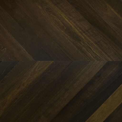 V4 Tundra Chevron, Smoked Oak Engineered Flooring, Rustic, Brushed & UV Oiled, 90x10x610mm Image 1