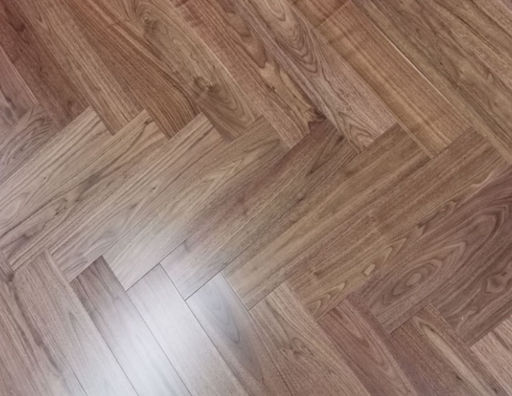 Tradition Walnut Herringbone Engineered Parquet Flooring, UV Lacquered, 125x14x600mm Image 1