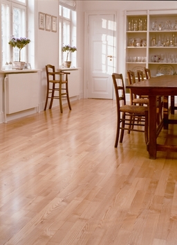Junckers Light Ash Solid 2-Strip Wood Flooring, Silk Matt Lacquered, Classic, 129x14 mm
