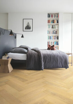 QuickStep Disegno Pure Light Oak Engineered Parquet Flooring, Extra Matt Lacquered, 145x13.5x580mm