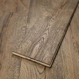 Tradition Antique Oak Engineered Flooring, Rustic, Distressed, Brushed, Dark Brown, 190x20x1900mm