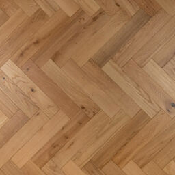 Tradition Engineered Oak Parquet Flooring, Herringbone, Natural, Brushed & UV Oiled, 90x14x450mm
