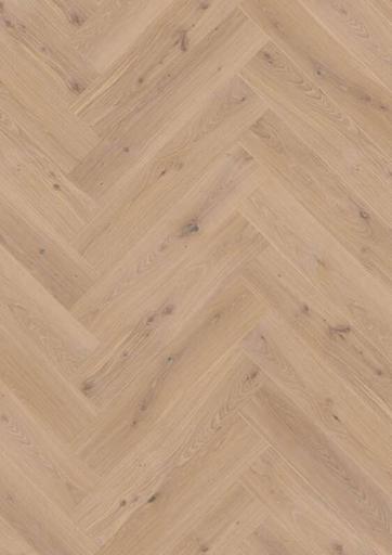 Boen White Oak Herringbone Click Wood Flooring, Brushed, Live Natural, 14x138x690 mm