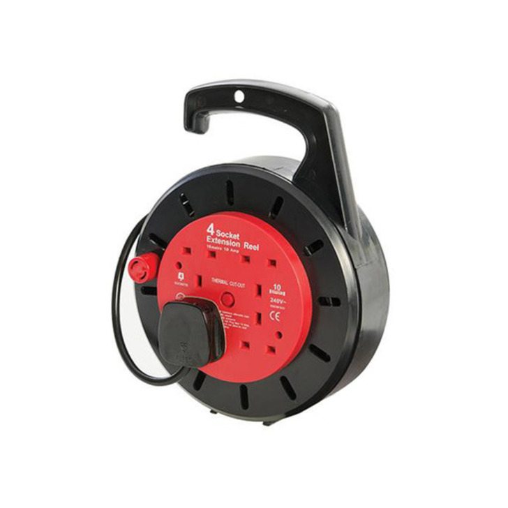 Silverline Cassette Cable Reel, 4 Sockets, 10A, 10m