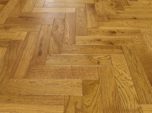 Blanko Budget Merida, Engineered Oak Flooring, Herringbone, Light Golden, Brushed & Lacquered, 90x15x400mm