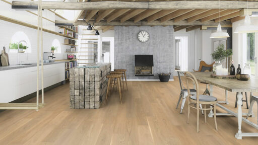 Boen Andante Oak Engineered Wood Flooring, Brushed, Lacquered, 14x209x2200mm