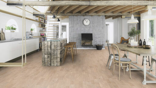 Boen Andante Oak White Engineered 3-Strip Flooring, Live Natural Oiled, 215x14x2200mm