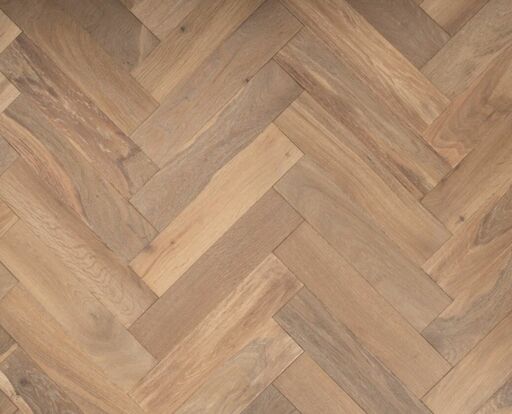 Briarthyme Herringbone Engineered Oak Flooring, Grey Smoked, Brushed, UV Oiled, 90x15x400mm