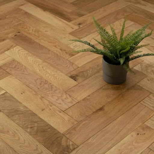 Evergreen Arden Engineered Oak Flooring, Herringbone, Natural, Brushed & Lacquered, 90x14x400mm