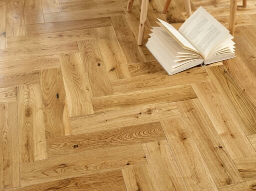 Evolve Mayfair, Engineered Oak Flooring, Herringbone, Natural UV Lacquered, 90x15x400mm