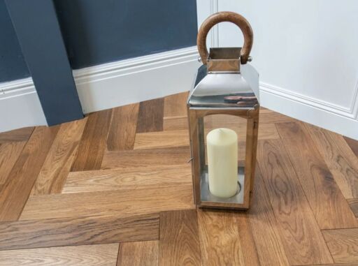 Evolve Mayfair, Engineered Oak Flooring, Herringbone, Smoked, Brushed & Lacquered, 100x18x500 mm.