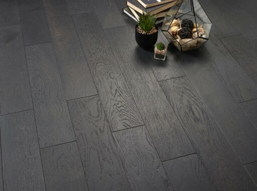 Evolve Westminster, Engineered Oak Flooring, Black Washed, Brushed & Lacquered, 125x18xRL mm.