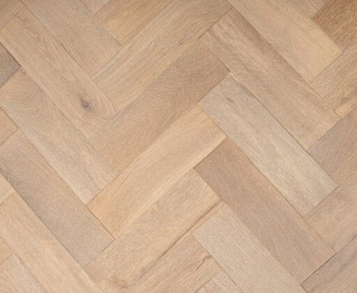 Frostbane Herringbone Engineered Oak Flooring, Smoked White Brushed, UV Oiled, 90x14x300mm