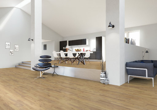 Junckers Solid Nordic Oak 2-Strip Flooring, Matt Lacquer, Harmony, 129x22 mm