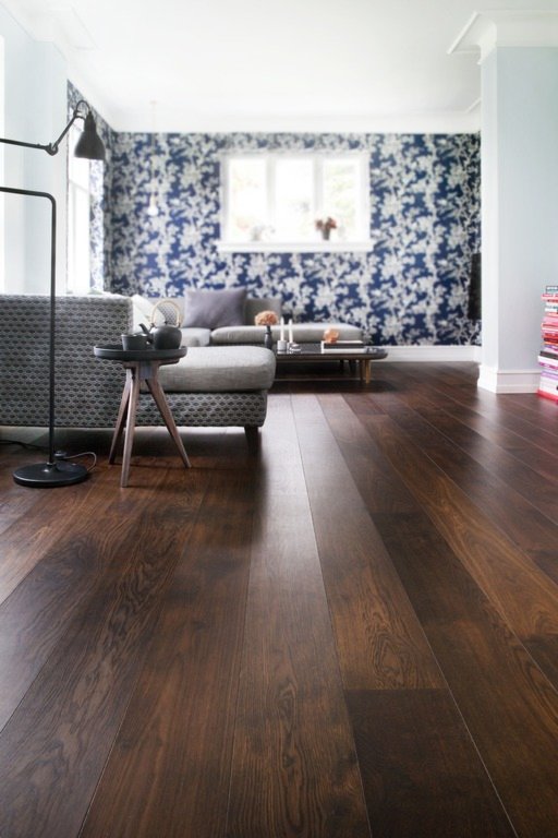 Junckers Black Oak Boulevard Solid Wood Flooring, Harmony, Oiled, 185x20.5mm