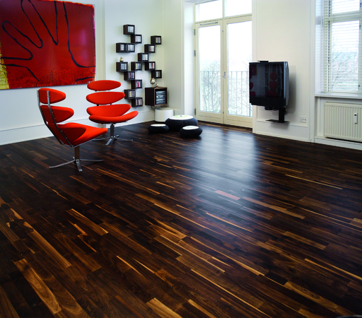 Junckers Solid Black Oak 2-Strip Flooring, Ultra Matt Lacquered, Variation 129x14mm