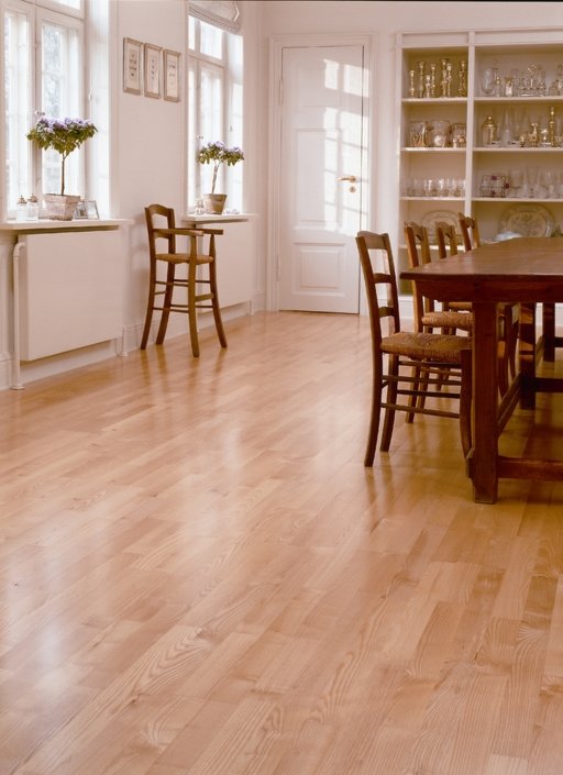 Junckers Light Ash Solid 2-Strip Wood Flooring, Oiled, Harmony, 129x22 mm