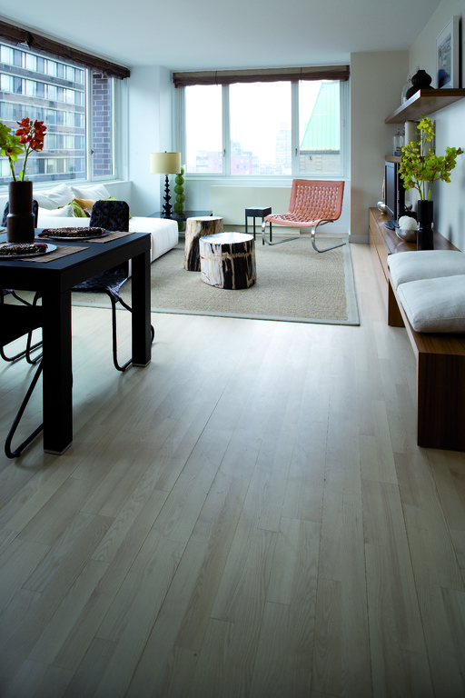 Junckers Nordic Light Ash 2-Strip Solid Wood Flooring, Ultra Matt Lacquered, Classic, 129x14mm