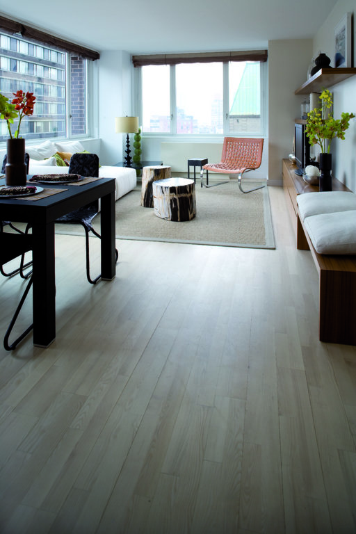 Junckers Nordic Light Ash 2-Strip Solid Wood Flooring, Ultra Matt Lacquered, Variation, 129x22mm