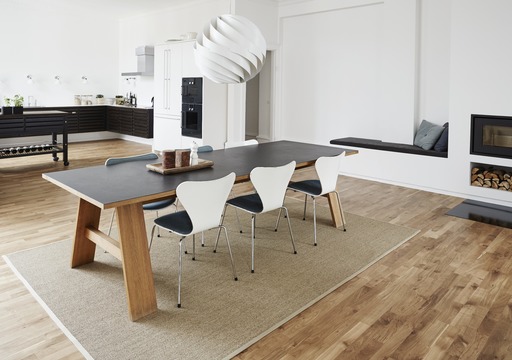 Junckers Solid Oak 2-Strip Flooring, Silk Matt Lacquered, Harmony, 129x14mm