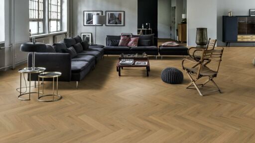 Kahrs Herringbone Oak CD Grey Engineered Flooring, Natural, Light Smoked, Brushed & Oiled, 120x600x11 mm